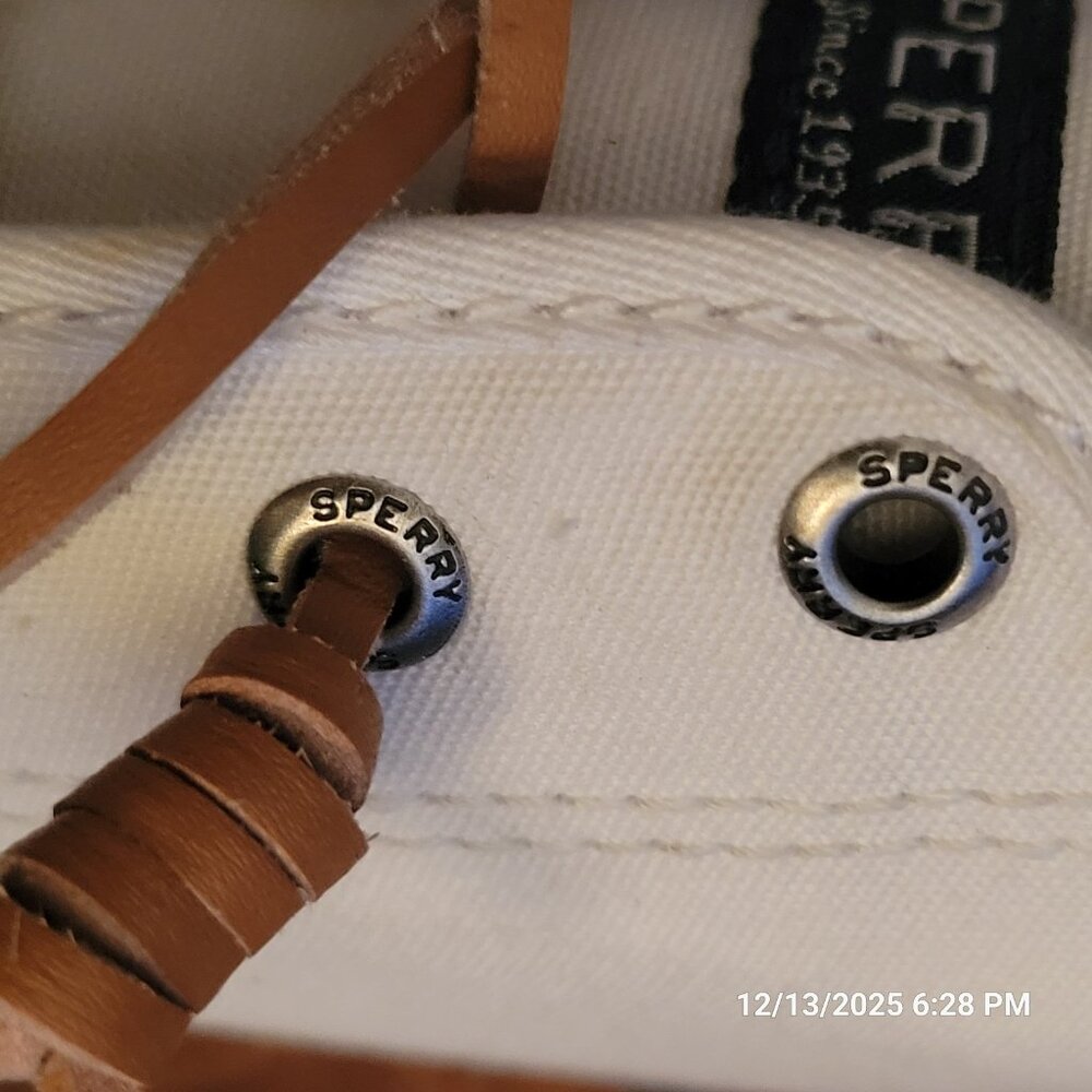 Sperry Shoes Womens 11 M Casual Platform Sneakers STS81828 White Fabric Low Top - Picture 9 of 11